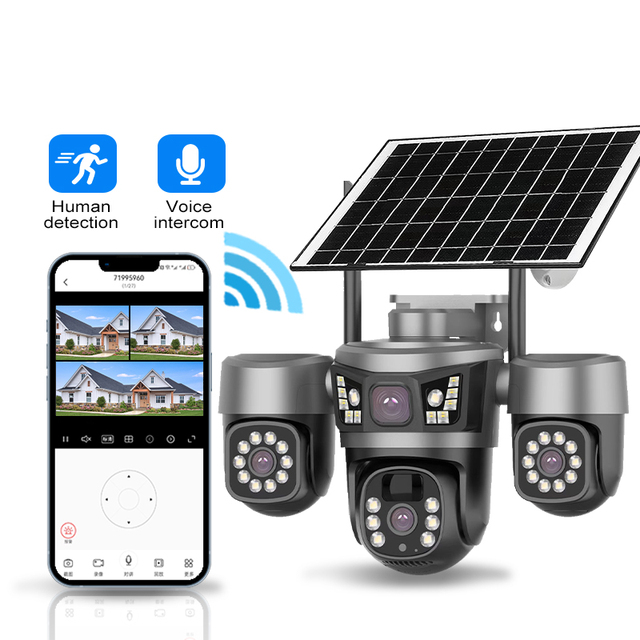 Wireless Outdoor CCTV Camera 6MP 4G Solar Power PIR Motion Alert Weatherproof for Home Farm Use