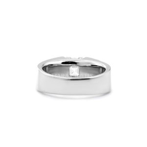 Flush Set Asscher Cut Solitaire Silver Classic Prong Setting Gold Plated Hip Hop <b>Ring</b> Lab Grown Diamond <b>Thick</b> Band Elegant - Product Image 3