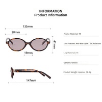 Lunettes de soleil ovales rétro style Y2K en écaille de tortue avec verres polarisés TAC et anti-lumière bleue pour usage quotidien UV400