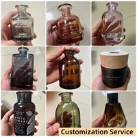Bouteille en verre transparent haut de gamme 100ml 200ml vide pour diffuseur de parfum et d'huiles essentielles à bâtonnets pour la maison