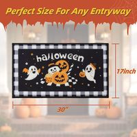 Paillasson d'entrée personnalisé lavable pour Halloween, décoration effrayante, antidérapant, paillasson de bienvenue pour Halloween, tapis décoratif pour Halloween