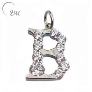 Collar con colgante de letra en plata 925 de UM Jewelry Classic para mujeres, niños, aniversarios, regalos de boda y ocasiones festivas. - Product Image 1