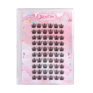 Pestañas Postizas Segmentadas Estilo Manga WingStar, Extensiones <span class=keywords><strong>de</strong></span> Pestañas DIY para un Look <span class=keywords><strong>de</strong></span> Ojos Bonitos, Pestañas Individuales Fáciles <span class=keywords><strong>de</strong></span> Aplicar - Product Image 1