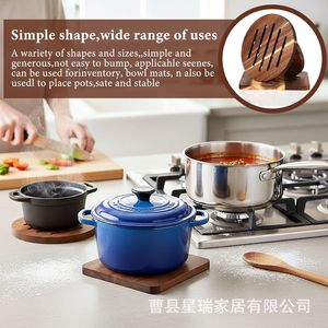 Wood Heat Resistant <b>Placemat</b> 0.47 Inch Round Square Bowl Mat Traditional Chinese Design <b>Table</b> Pad - Product Image 5