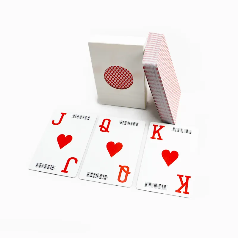 사용자 정의 카지노 포커 카드 점보 크기 바코드 UV 보안 놀이 카드 공장 인쇄 바코드 게임 놀이 카드