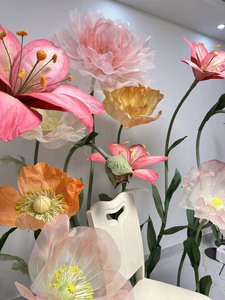 Lot de fleurs artificielles géantes (fragondes, roses, <span class=keywords><strong>lotus</strong></span>) à toucher réel, pour mariages et événements - Product Image 6