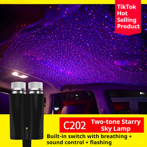 ไฟรถยนต์ LED รูปดาวบนท้องฟ้ามี2สีสำหรับตกแต่งภายในรถยนต์โคมไฟติดเพดาน - Product Image 3