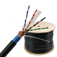 Kabel Ethernet Outdoor SFTP UTP CAT6 Solid 8-Conductor Double PE Jacket Tahan Air Dapat Disesuaikan 23AWG Tembaga Murni 305m