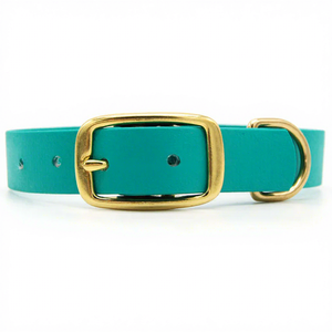 Collier de luxe personnalisé pour chien, imperméable, en sangle souple enduite de PVC, boucle en laiton massif, à libération rapide, confortable et rembourré - Product Image 1
