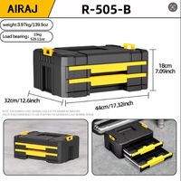 Juego de Cajas de Herramientas de Plástico Resistente para Mecánicos y Almacenamiento en Camionetas, Apilables, Impermeables, Diseño Cuadrado, Almacenamiento para Garaje