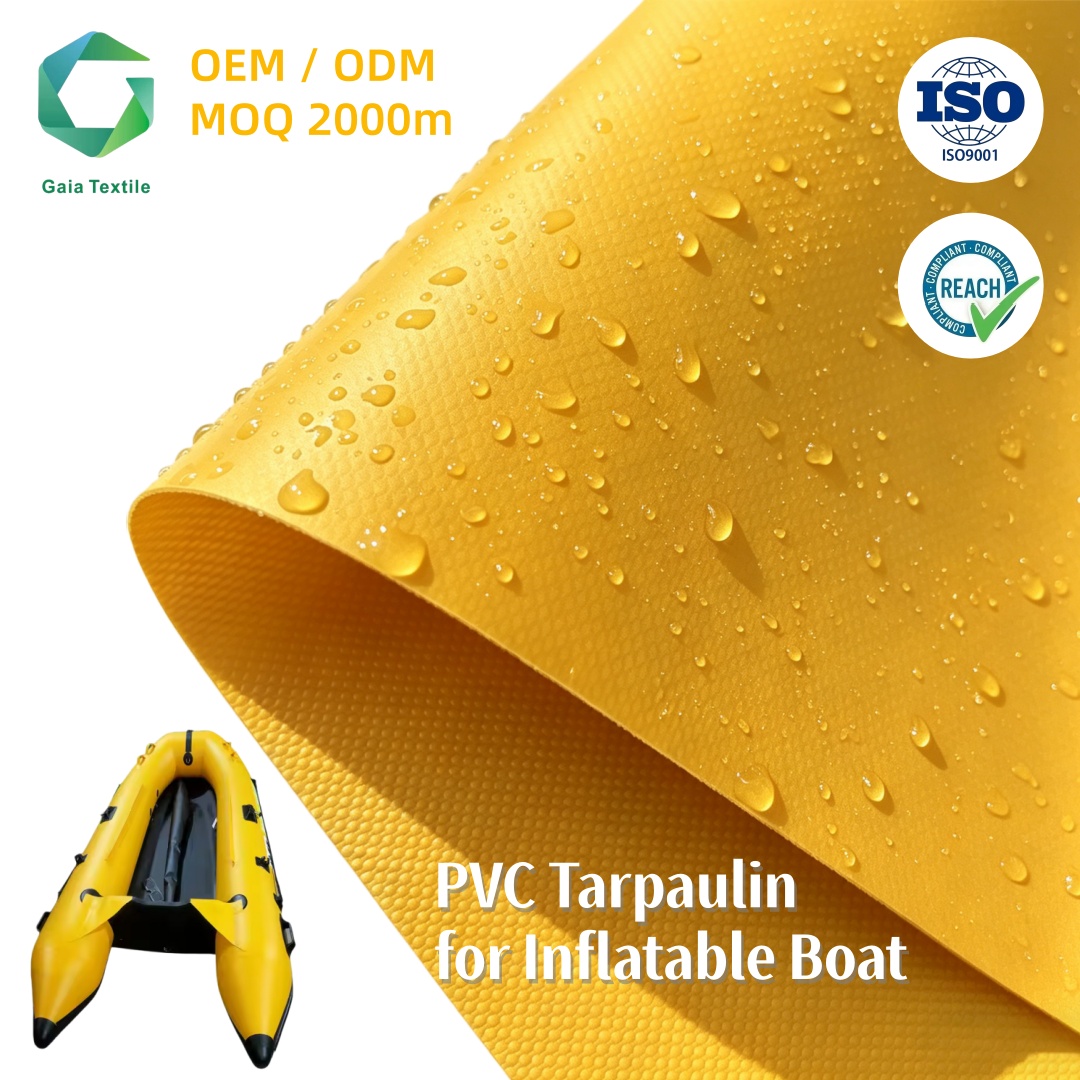 Factory Price Anti-UV Custom Colors 850gsm 1000D PVC Inflatable Boat Fabric PVC Tarpaulin Fabric Roll For Fishing Boat