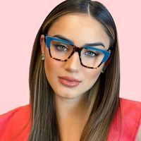 Montures de lunettes carrées rétro tendance anti-lumière bleue pour femmes, lunettes optiques de haute qualité pour myopie, monture complète pour la lecture