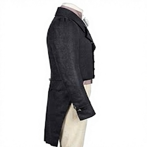 New <b>Men</b> <b>Black</b> 100% <b>Wool</b> Fabric Regency 1810 & 1830 Historical Uniform British Tailcoat Fast Ship - Product Image 3