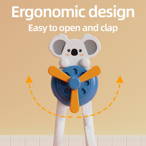 Vaisselle coréenne en silicone de haute qualité pour enfants, baguettes d'apprentissage à motif de dessin animé, couverts mignons et durables pour bébés et jeunes enfants, en promotion - Product Image 4
