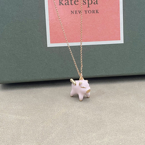 Nouveau Collier Tendance de Luxe KS en Cuivre avec Breloque en Cristal, Chaîne Maillons Plaqué Or, Design Cochon Mignon, Zircon Rose, Bijou Cadeau pour Femme - Product Image 3