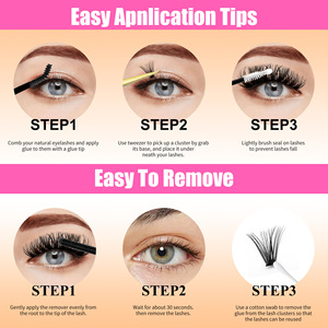 Pestañas postizas individuales Jmq en racimo 30D 40D 50D rizadas y gruesas con pegamento y pinzas para maquillaje de ojos - Product Image 5