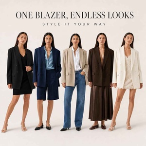 Completi <span class=keywords><strong>da</strong></span> Donna Specializzati con Blazer Doppiopetto a Maniche Lunghe, Abiti Formali <span class=keywords><strong>da</strong></span> Ufficio <span class=keywords><strong>Eleganti</strong></span>, Abbigliamento Moda Personalizzato per Signore - Product Image 4