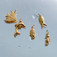 Breloques en acier inoxydable EManco pour la fabrication de bijoux, thème animaux marins pour enfants : coquillages, queues de poissons, hippocampes japonicus