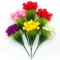 Bouquet de fleurs artificielles 5 têtes, herbe aquatique, bougainvillier simulé, herbe de blé, pour la maison, mariage, écologique, durable, extérieur