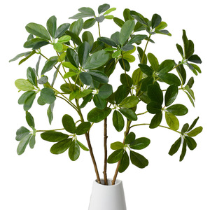 Planta Artificial Schefflera Laixing de 90 cm, Hojas Verdes de PVC Suave para Decoración de Bodas y Hogar - Product Image 5