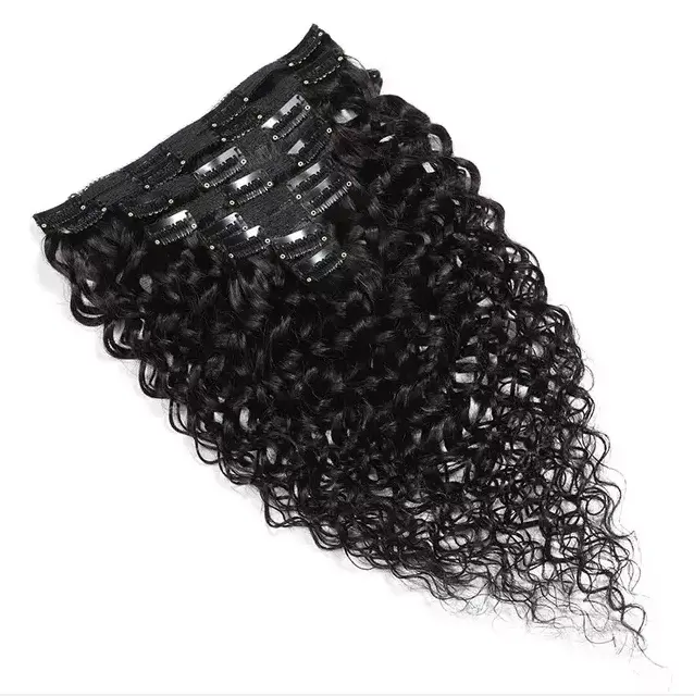 Wholesale Price Kinky Curly Clip In Virgin Hair Extension For Black Women Kinky Straight Clip In Hair Extensions