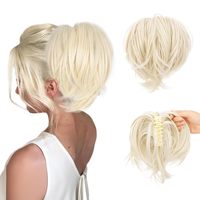Offre Spéciale postiches pince à griffes fils métalliques pliables extension de queue de cheval courte chignon désordonné morceau de cheveux pour les femmes