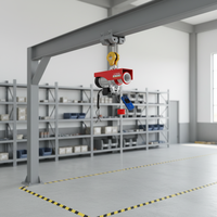 Mini-treuil électrique industriel 1200 kg PA1200 avec chariot en aluminium 220 V, micro-treuil robuste IP54 2400 W pour la construction