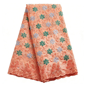 Dentelle Guipure <span class=keywords><strong>Fuchsia</strong></span> Écologique de Haute Qualité, Soluble dans l'Eau, Broderie 3D avec Strass pour Tissu de Robe 100% Coton - Product Image 1