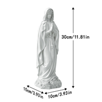 Statue élégante en résine de la Vierge Marie blanche avec pose de prière et chapelet, cadeau religieux pour les fidèles catholiques chrétiens