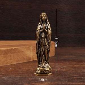 Figuras de Latón de Jesús y la Virgen María, Estatuas Religiosas, Decoración para el Hogar, Mini Artesanías, Venta al por Mayor de Fábrica, Diseño Compacto - Product Image 4