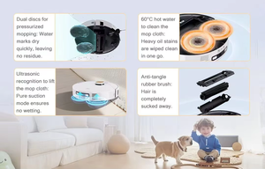 Robot Aspirador de Alta Calidad con Función de Fregado - Estación Todo en Uno, Reconocimiento de Alfombras con IA, Succión >2499 <span class=keywords><strong>Pa</strong></span>, Navegación LDS SLAM - Product Image 4