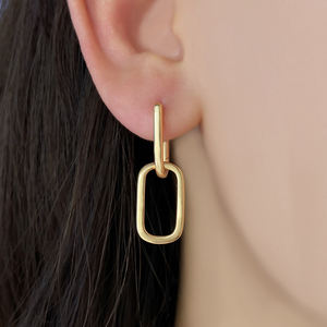 Aros de Latón Modernos para Mujer, Regalo para Fiesta o Boda, Chapados en Oro de 18K - Product Image 3