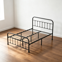Cadre de lit Queen en métal robuste, design moderne et multifonctionnel réglable pour chambre à coucher, appartement, hôtel, école, salon