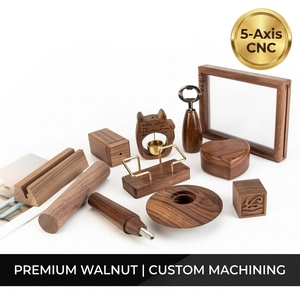 Wooden <b>Ball</b> Bottle Cap Custom Wood CNC Parts OEM Service for High-end Gift and Crafts Production CNC black walnut wood parts - Product Image 2