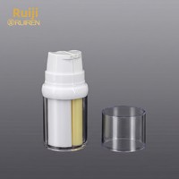 Bouteille Airless à Double Chambre de Notre Usine, Double Contrôle 0.3oz+0.3oz, Bouteille Cylindrique Sous Vide pour Crème Contour des Yeux et Crème Visage