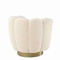 Fauteuil Simple à boucles en tissu, mobilier de salon, hôtel, nouveau modèle moderne et Simple, avec Base dorée, idéal pour les loisirs,