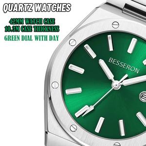 Nouvelle Montre de Luxe Noire pour Homme 2025, Mouvement à Quartz, Haute Qualité, Grand Cadran 40mm, Verre Saphir, Style Classique Business, LOGO Personnalisé - Product Image 4