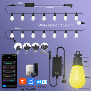 Tuya ứng dụng kiểm soát RGB Festoon chuỗi đèn lâu dài ngoài trời không thấm nước LED Patio đèn cổng USB từ xa cho Giáng sinh - Product Image 5