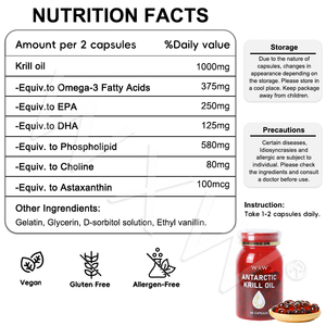 Cápsulas de Aceite de Krill Antártico WXW, Suplementos Dietéticos para Apoyar el Sistema Inmunológico, Producto Premium de Colágeno - Product Image 2