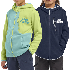 Hot Sale Grid Style Moisture Wicking Quick Dry Children's Hooded Warm Windproof Functional Sportswear <b>Jacket</b> with Zipper Closure - Product Image 1