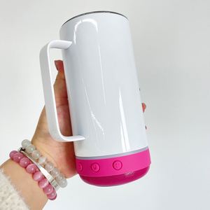 Sublimation Tumbler With Handle White Pink Blue 14Oz Coffee Speaker <b>Music</b> Mug for Camping Travel - Product Image 3