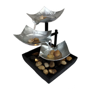 Fonte de Mesa Automática Moderna de 3 Níveis com Lâmpada, Relaxamento Interno, Interruptor de Energia, Bacia Extra Profunda, Sombrinha de Metal, Fonte Elétrica - Product Image 1