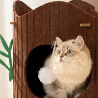 Maison en copropriété pour chats à 2/3/4 niveaux, tours de chat en forme de tonneau, lit de grotte couvert, cabane, meubles pour animaux de compagnie et grands chats