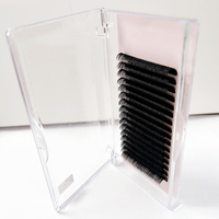 Extensions de cils individuels en vison noir mat, volume Easy Fan, en plateau, effet cachemire foncé, pour marque privée