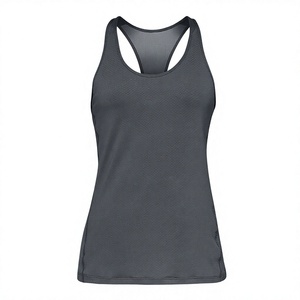 Women's Solid Color Scoop Neck <b>Knitted</b> <b>Tank</b> <b>Top</b> Quick Dry Sporty Fitness Wear Regular Length 100% Polyester - Product Image 1