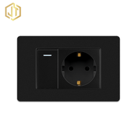 118 estilo de alta calidad 1 Gang 1 Way + EURO Socket pared interruptores y enchufes eléctricos para el hogar