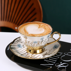 Tazza da Caffè in Ceramica con Motivo Floreale, Tazza Originale per Latte, Graziosa Tazza da Ufficio, <span class=keywords><strong>Set</strong></span> con Piattino, Tazza <span class=keywords><strong>e</strong></span> Piattino da Tè - Product Image 5