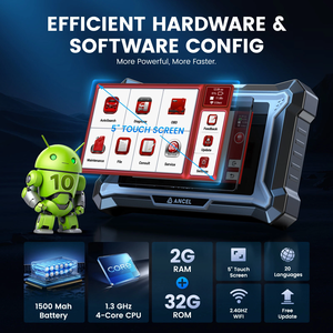 เครื่องสแกน OBD2 แบบเต็มระบบ ANCEL <span class=keywords><strong>DS160</strong></span> ควบคุมแบบสองทิศทาง รองรับการรีเซ็ตพิเศษมากกว่า 30 รายการ อัปเดตฟรีตลอดอายุการใช้งาน ระบบปฏิบัติการ Android 12V - Product Image 3