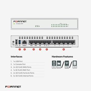 Fortinet Gigabit FG-<strong>60F</strong> Firewall Server Wireless and Wired in Desktop Form Factor Ready for Stock Ready to Ship - Product Image 4