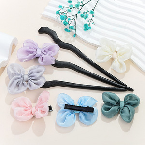 Accesorio para el cabello con lazo de satén de color macarrón, hecho a mano, diadema dulce para uso diario - Product Image 2
